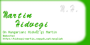 martin hidvegi business card